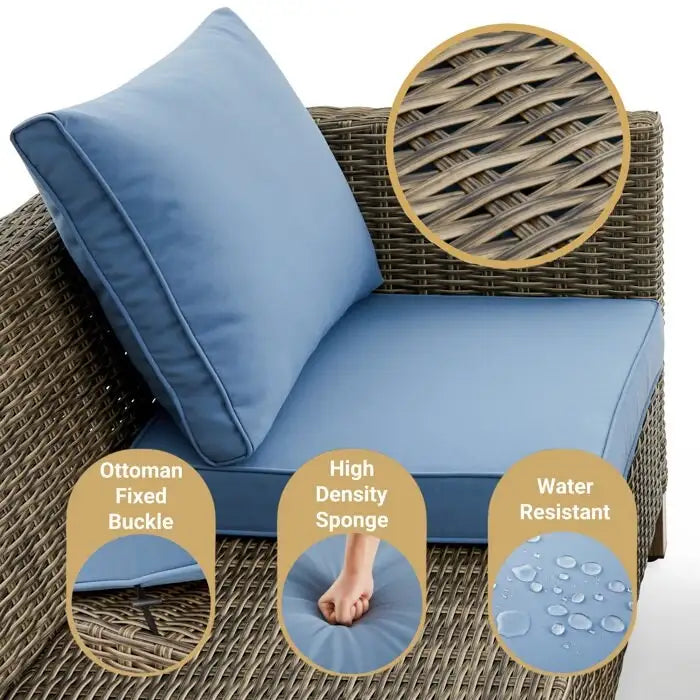 Ensemble de sièges modulables 7 pièces avec coussins