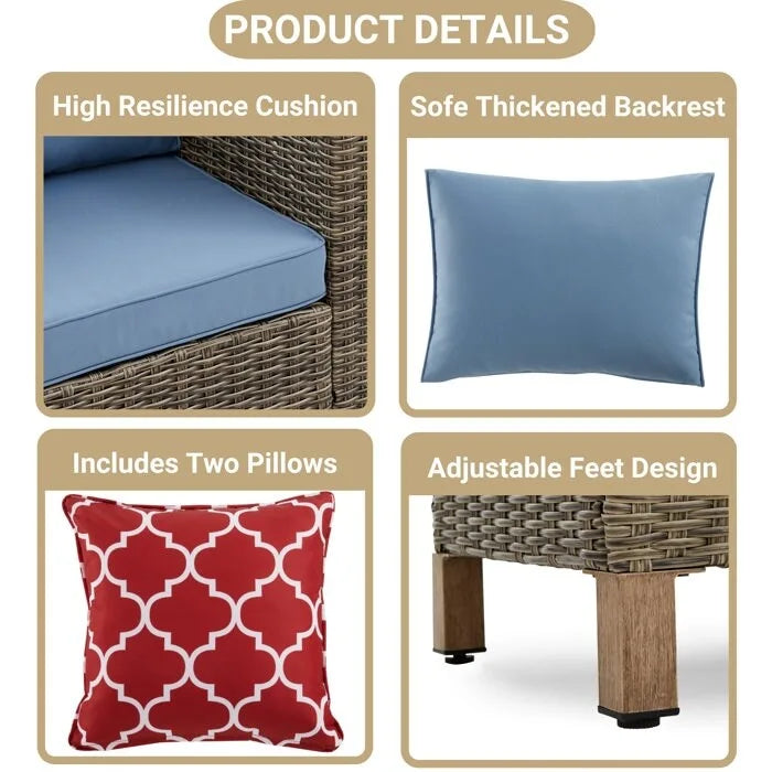 Ensemble de sièges modulables 7 pièces avec coussins