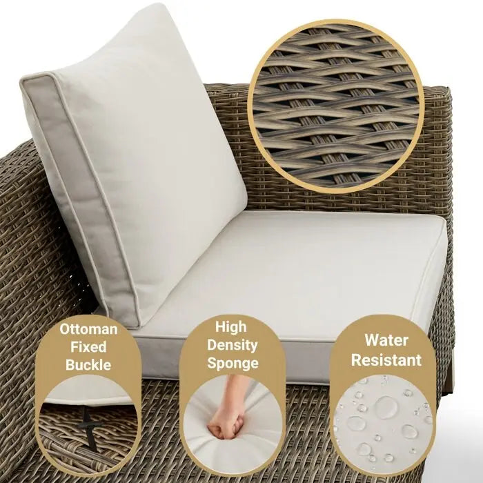 Ensemble de sièges modulables 7 pièces avec coussins