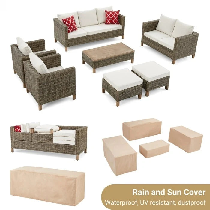 Ensemble de sièges modulables 7 pièces avec coussins