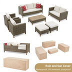 Ensemble de sièges modulables 7 pièces avec coussins