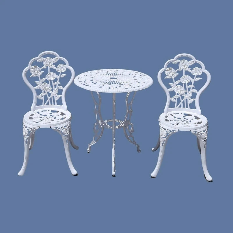 Outdoor Furniture Bistro Set with Rose Pattern Table Chairs
