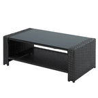 Ensemble de conversation de mobilier de patio extérieur rouge 4 pièces