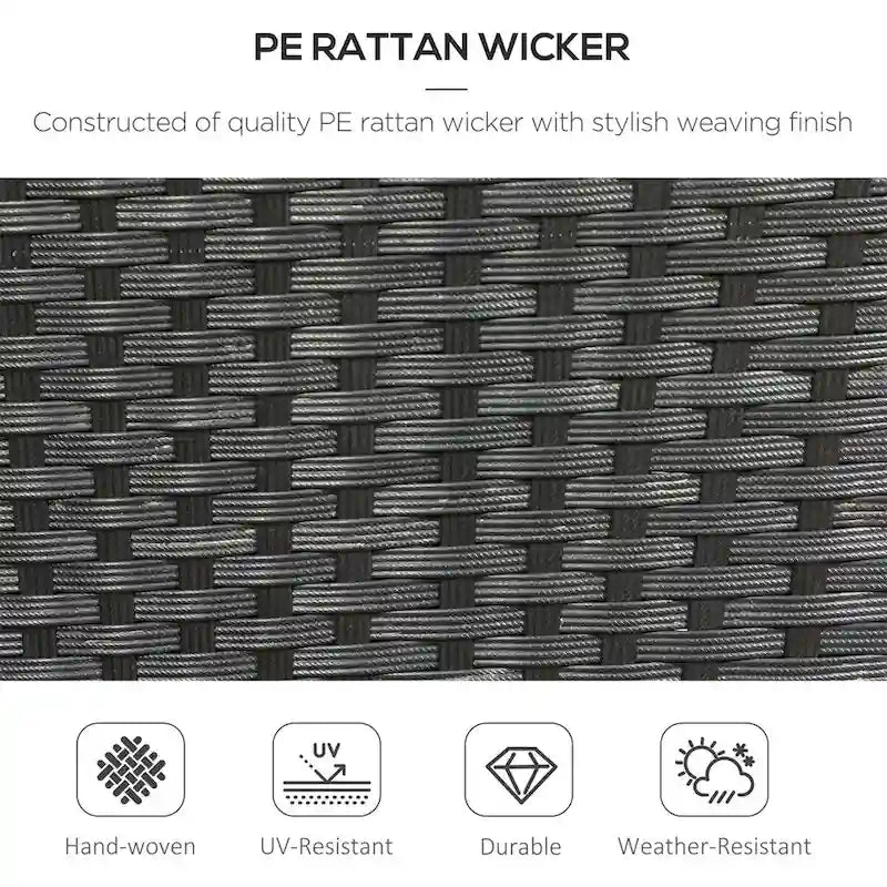 Chaises de jardin empilables Outsunny en rotin PE avec coussins, lot de 2