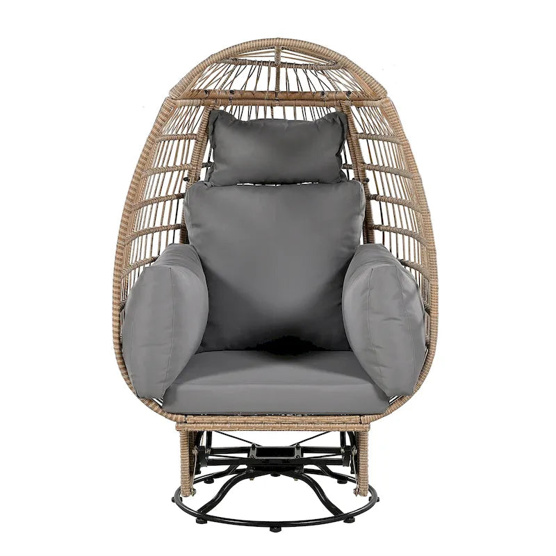 Fauteuil de jardin en rotin en forme d'œuf avec bascule
