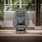 Fauteuil de jardin en rotin en forme d'œuf avec bascule