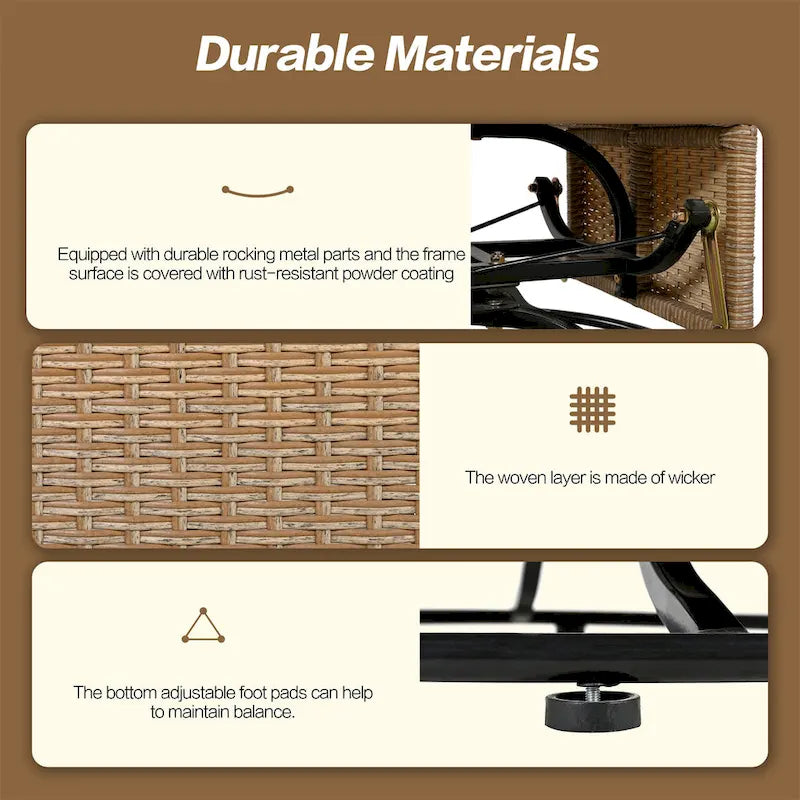 Fauteuil de jardin en rotin en forme d'œuf avec bascule