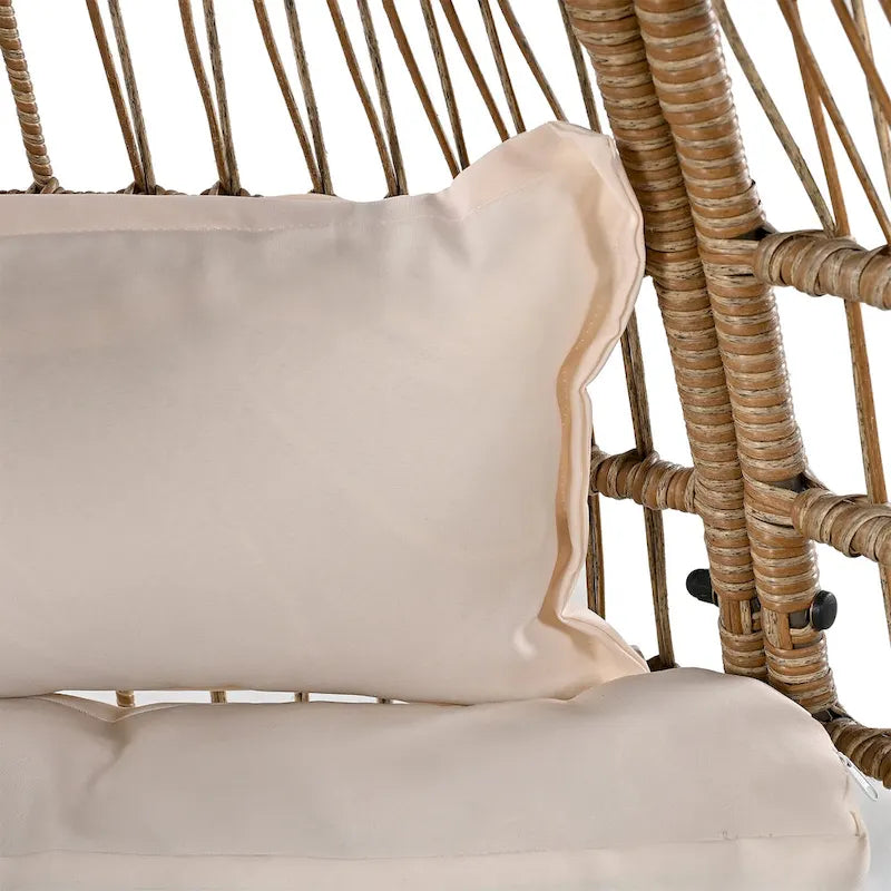 Fauteuil de jardin en rotin en forme d'œuf avec bascule