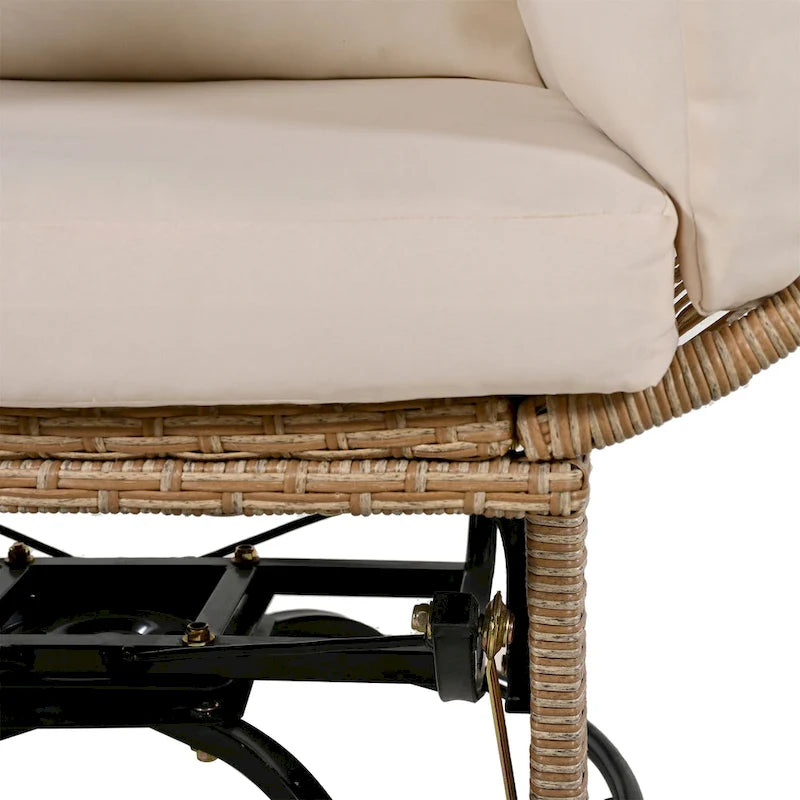 Fauteuil de jardin en rotin en forme d'œuf avec bascule