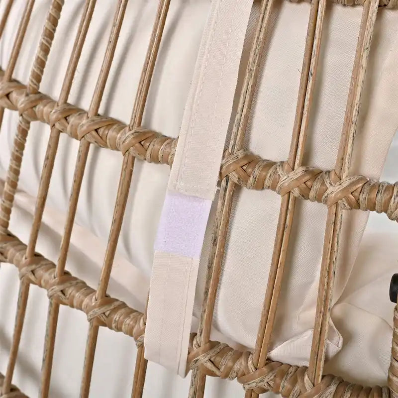 Fauteuil de jardin en rotin en forme d'œuf avec bascule