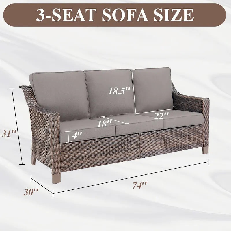 Fauteuils pivotants avec repose-pieds et table basse - Marron