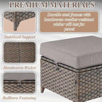 Fauteuils pivotants avec repose-pieds et table basse - Marron