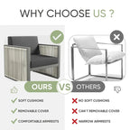 Lot de 2 chaises en rotin synthétique PE - Gris foncé