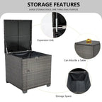 Ensemble de canapé d'angle d'extérieur 4 pièces en résine tressée PE tressée à la main, avec coussins et coffre de rangement