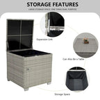 Ensemble de canapé d'angle d'extérieur 4 pièces en résine tressée PE tressée à la main, avec coussins et coffre de rangement