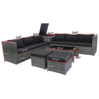 Ensemble de canapés d'angle en rotin 8 pièces pour patio