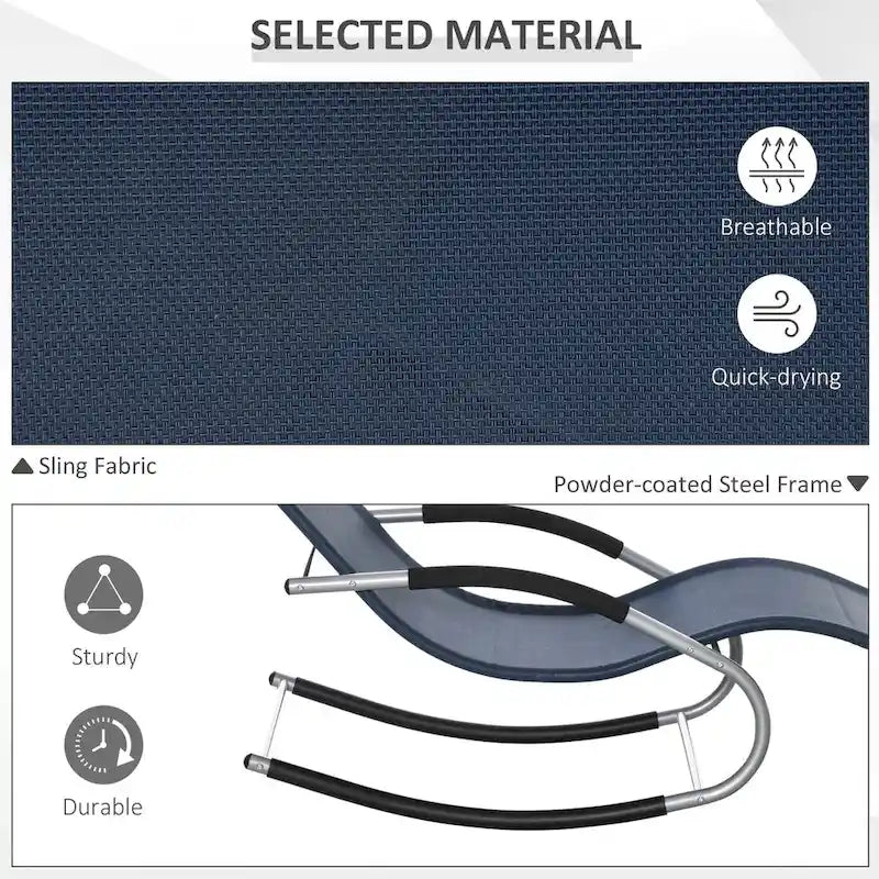 Fauteuil à bascule zéro gravité avec coussin amovible et tissu résistant aux intempéries