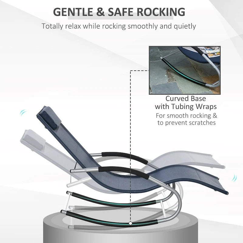 Fauteuil à bascule zéro gravité avec coussin amovible et tissu résistant aux intempéries