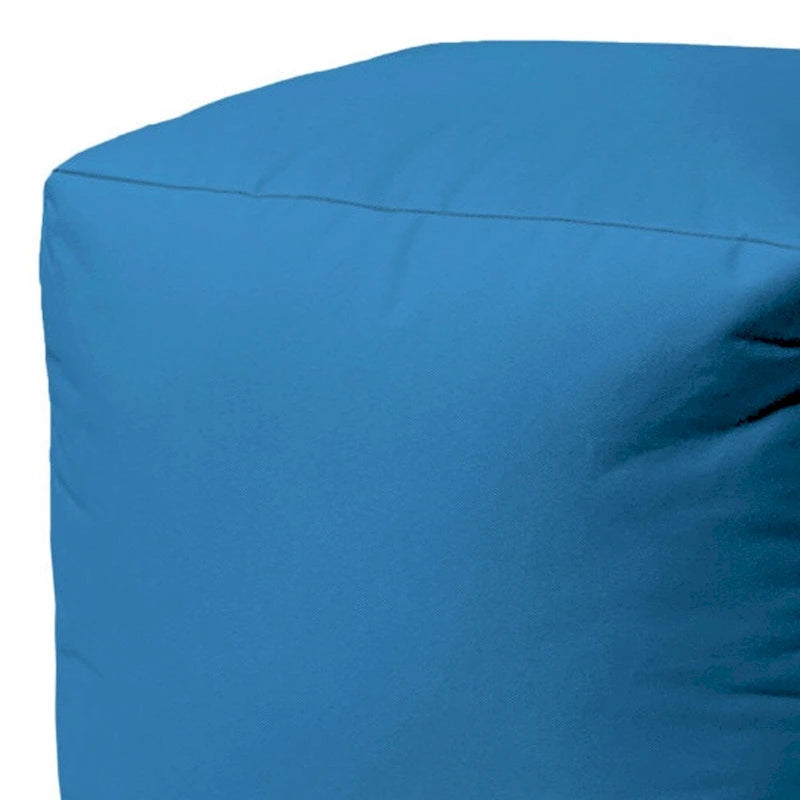 Housse de pouf HomeRoots 17 Cool Bright Teal Blue Uni Color pour intérieur/extérieur - 17' X '17' X '1