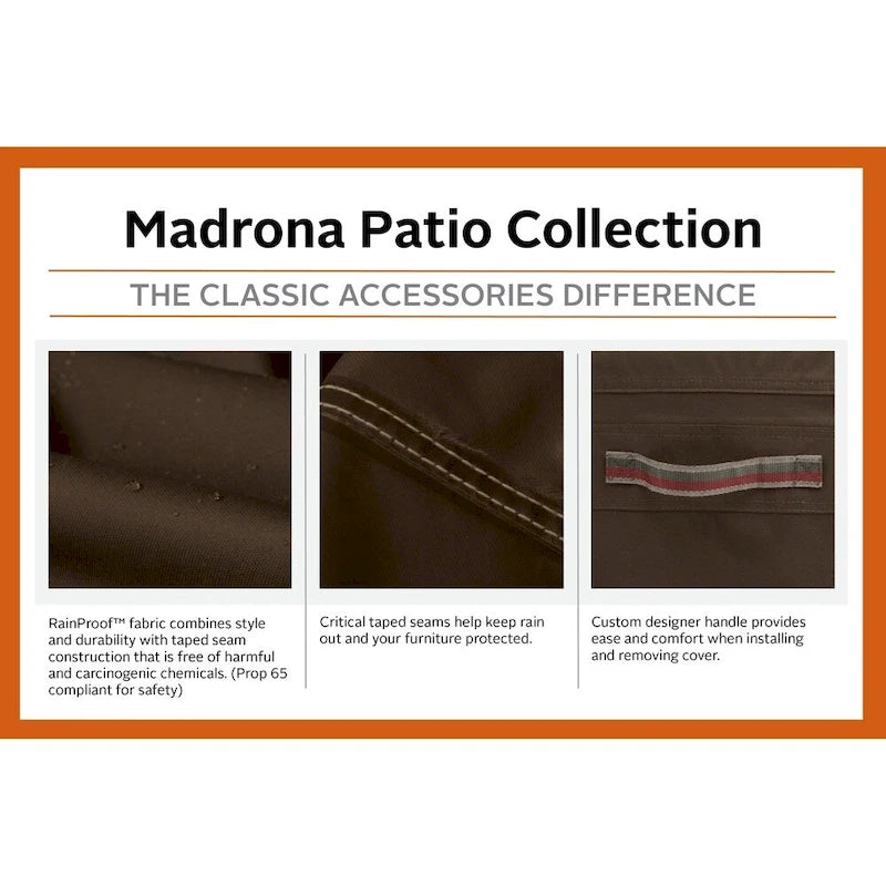 Housse imperméable pour chaise Adirondack de patio Classic Accessories Madrona 31,5 pouces