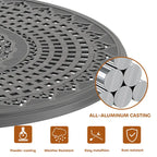 Ensemble de salle à manger d'extérieur en fonte d'aluminium 5/7 pièces avec table ronde de 120 cm et coussins de siège de couleur aléatoire