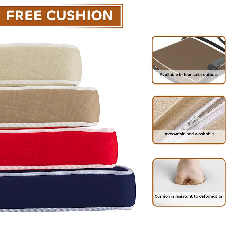 Ensemble de salle à manger d'extérieur en fonte d'aluminium 5/7 pièces avec table ronde de 120 cm et coussins de siège de couleur aléatoire