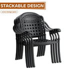 Ensemble de salle à manger d'extérieur en fonte d'aluminium 5/7 pièces avec table ronde de 120 cm et coussins de siège de couleur aléatoire