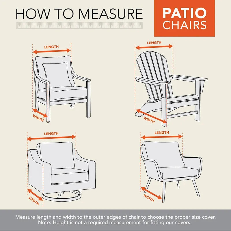 Housse de chaise de patio Modern Leisure Basics, 33L x 34l x 31H, kaki