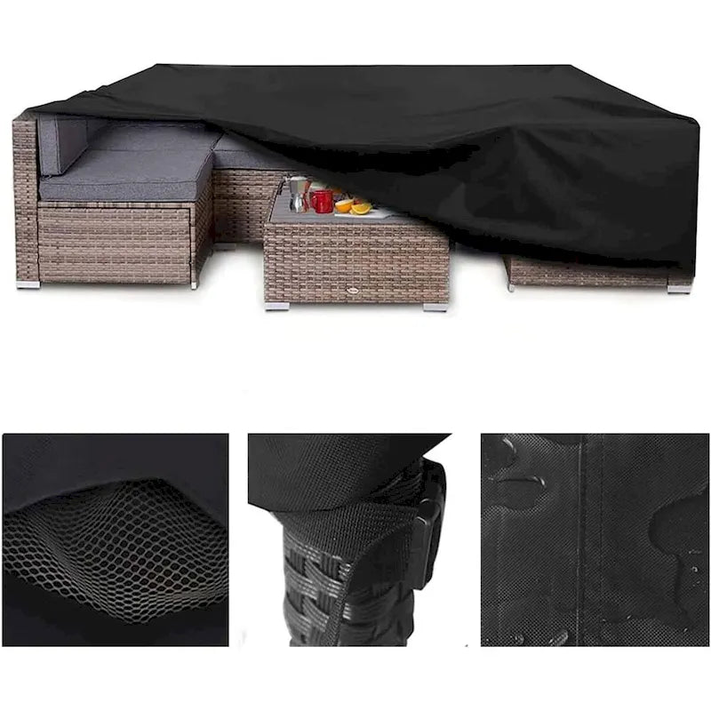 Patio Furniture Set Cover Upgraded Waterproof Outdoor Sectional Sofa Cover Patio Table and Chair Set Covers - 126x63x28