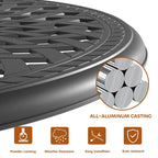 Ensemble de salle à manger d'extérieur 3 ou 5 pièces en fonte d'aluminium avec table ronde de 78 cm et coussins de couleur aléatoire