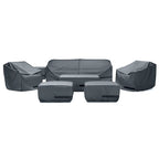 Kooper 8 Piece Polyester Outdoor Patio Club Seating Deluxe Furniture Covers - Grey - 100 W x 30 H x 33 D