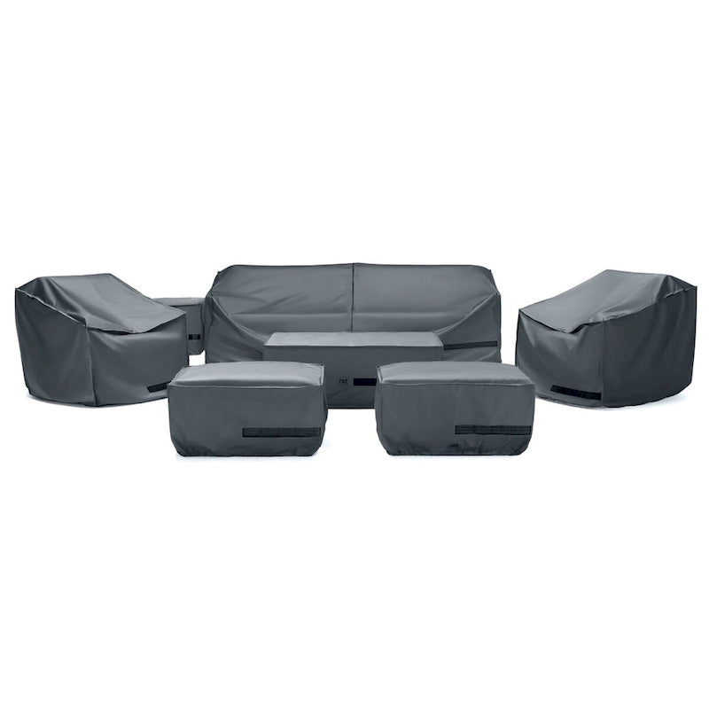 Kooper 8 Piece Polyester Outdoor Patio Club Seating Deluxe Furniture Covers - Grey - 100 W x 30 H x 33 D