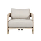 Chaise d'extérieur Paradiso en teck massif, aspect naturel - Tissu gris