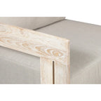 Chaise d'extérieur Paradiso en teck massif, aspect naturel - Tissu gris