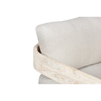 Chaise d'extérieur Paradiso en teck massif, aspect naturel - Tissu gris