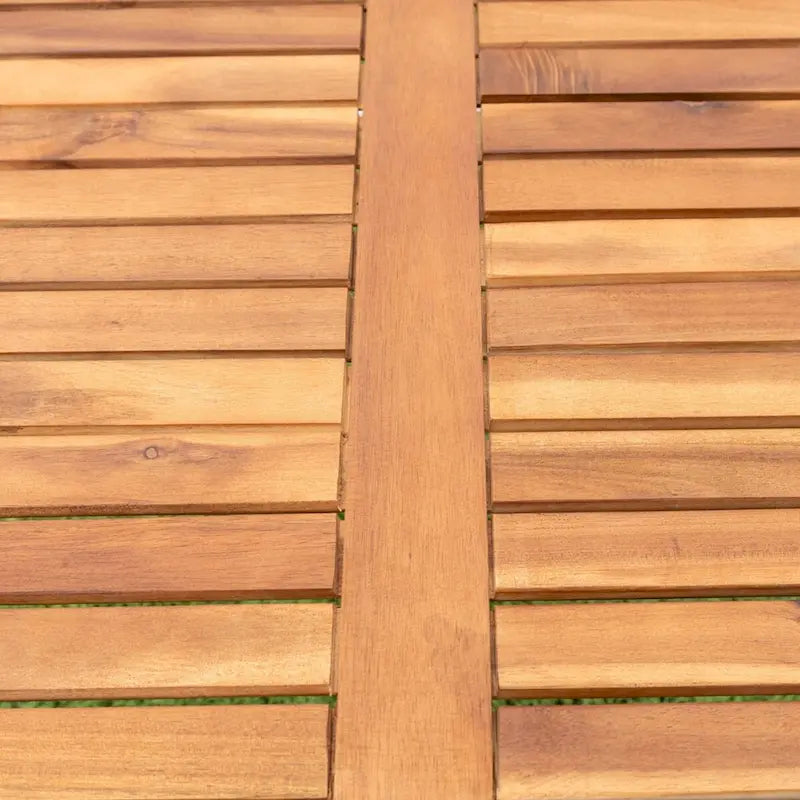 Ensemble de salle à manger d'extérieur 5 pièces en résine tressée avec plateau en bois d'acacia