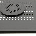 Ensemble de salle à manger rectangulaire moderne et orné en aluminium et maille, 213 cm (84 po), avec deux plateaux tournants et huit chaises - Non disponible