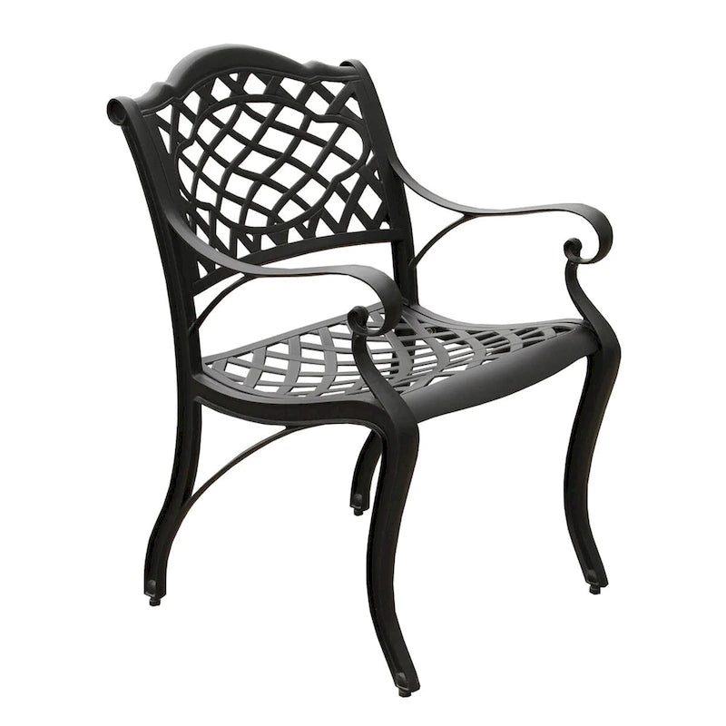 Ensemble de salle à manger rectangulaire moderne et orné en aluminium et maille, 213 cm (84 po), avec deux plateaux tournants et huit chaises - Non disponible