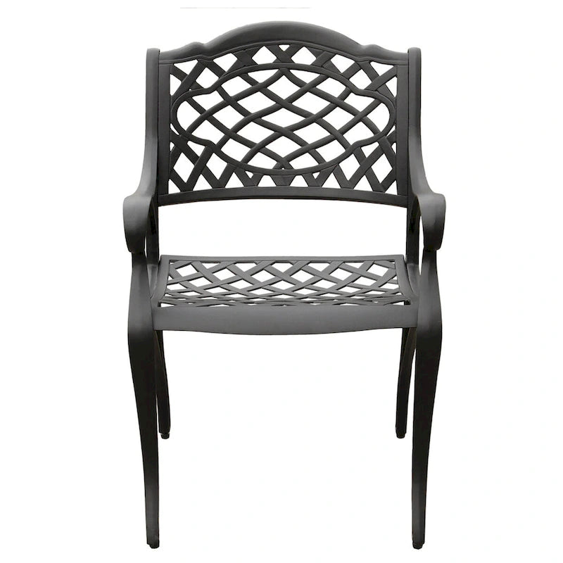 Ensemble de salle à manger rectangulaire moderne et orné en aluminium et maille, 213 cm (84 po), avec deux plateaux tournants et huit chaises - Non disponible