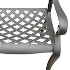 Ensemble de salle à manger rectangulaire moderne et orné en aluminium et maille, 213 cm (84 po), avec deux plateaux tournants et huit chaises - Non disponible