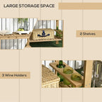 Chariot de bar d'extérieur Outsunny, chariot de bar et de service roulant en bois pour la maison