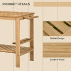 Chariot de bar d'extérieur Outsunny, chariot de bar et de service roulant en bois pour la maison