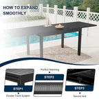 Table de salle à manger extensible en aluminium pour patio 53-106