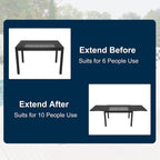 Table de salle à manger extensible en aluminium pour patio 53-106