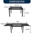 Table de salle à manger extensible en aluminium pour patio 53-106