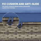 Ensemble de 2 poufs de jardin en rotin, repose-pieds d'extérieur en osier - Gris