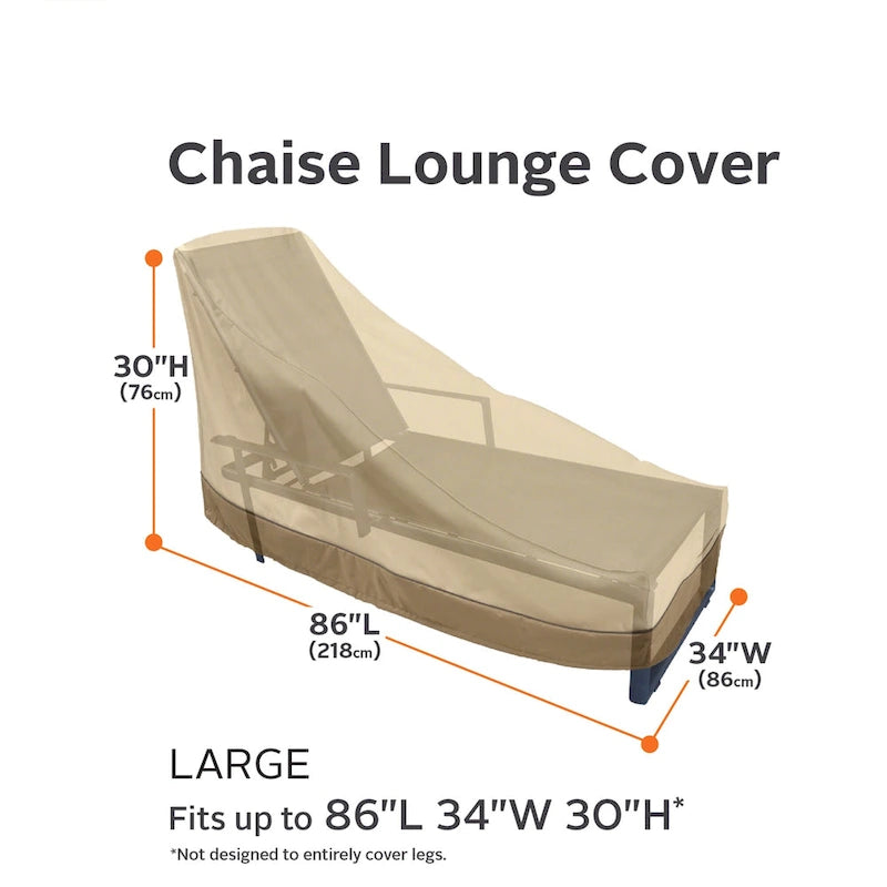 Housse de chaise longue de patio imperméable Classic Accessories Veranda de 86 pouces