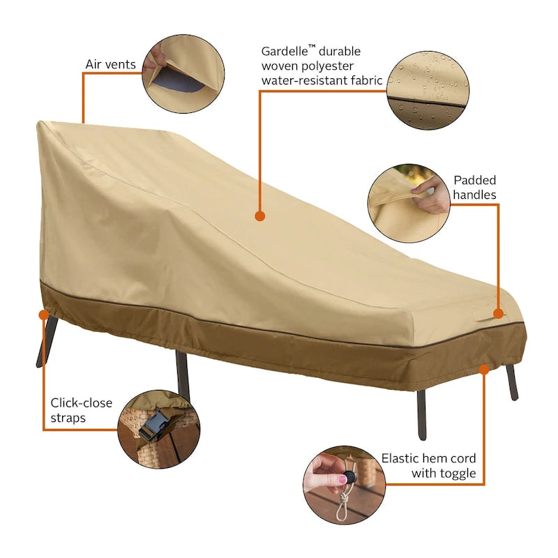 Housse de chaise longue de patio imperméable Classic Accessories Veranda de 86 pouces