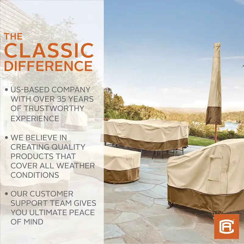 Housse de chaise longue de patio imperméable Classic Accessories Veranda de 86 pouces