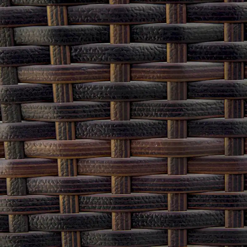 Fauteuil à bascule d'extérieur en osier avec coussin moelleux et structure en acier